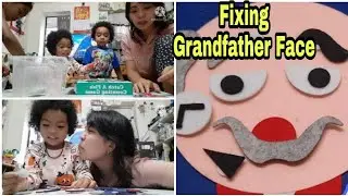 Playing Catching A Fish Counting Game and Stick Your Grandfather Face.