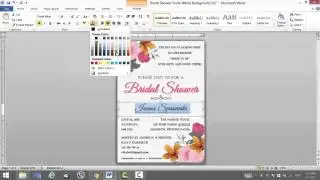 Floral Bridal Shower Invitation Template for MS Word