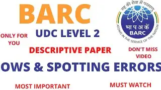 OWS & SPOTTING ERRORS ( BARC UDC DESCRIPTIVE PAPER - 2 )