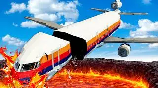 PLANE BREAKS APART INTO VOLCANO! (Stormworks)