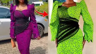 Ankara Dress | Draping | Puff Sleeve | Scallop Hem Design |Confidensews