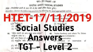 HTET 2019 november TGT Level-2 Social science  Answer key 17/11/2019