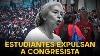 NO SE DEJARON HUMILLAR | Estudiantes del colegio Independencia expulsan a congresista María Aguero