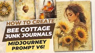 How to Create Bee Junk Journal Printable Kit | Vintage Ephemera Tags & Pages with MidJourney v 6.1