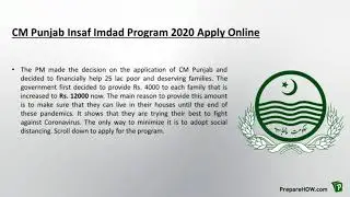 How to Apply in CM Punjab Insaf Imdad Program 2020 Online