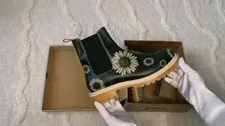 Unboxing: neue Schuhe in Schwarz und Beige mit Blumen NJR506