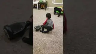 A 3 Year-Old Learns to Ride Hoverboard 🤣