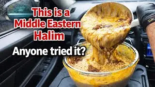 Trying Middle Eastern Halim Inside a Car! Most Delicious EVER?