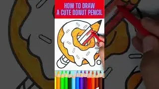 CUTE DONUT🍩 DRAWING #shorts #youtubeshorts #donuts #doughnut #pencildrawing #kids #kidsdrawing