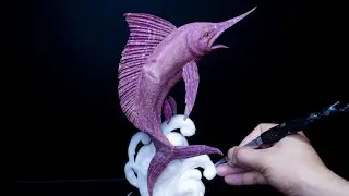 How to Carve Swordfish With Sweet Potato | Vegetable Carving Fish