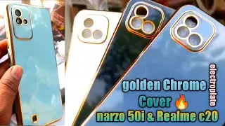 New Trending realme c20 & nazro 50i golden Chrome back cover Electroplate Chrome Cover 🔥