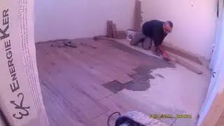 posa in opera  gres porcellanato effetto legno .   طريقة وكيفية تركيب السيراميك