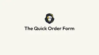 Quick Order Form