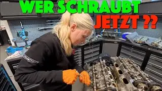 Jenny zerlegt den V6-Motor. Schaden