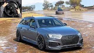 1000HP Audi RS4 Avant - Forza Horizon 5 | Steering Wheel Gameplay