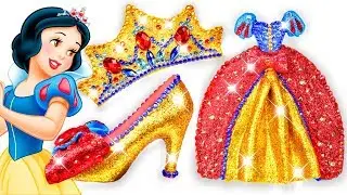 👗 Play Doh Sparkle Snow White Disney Princess Shoes 👠 Dress and crown Play Doh Toys For Kids