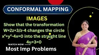 Конформное отображение - Изображения - W=2z+3/z-4 преобразует окружность x²+y²-4x=0 в прямую лини...
