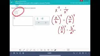 ALEKS: Evaluating an expression with a negative exponent: Positive fraction base