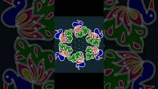 Peacock Rangoli Designs 🦚11*6 Dot Rangoli 🌷 Colourfullrangoli 🌷 Festival Rangoli #muggulu #rangoli 