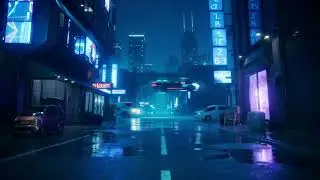 Cyberpunk City Rain Ambience 🌃 Sci-Fi Night Street | Gaming & Coding Background