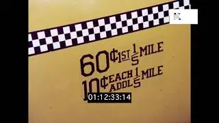 1970s New York City Yellow Cabs, Taxi, HD from 35mm