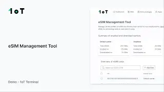 eSIM Management Tool overview