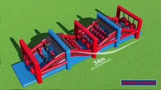 5K Inflatable Bungee Run 10 Huge Blow Up Obstacle Air Tunnel Obstacle