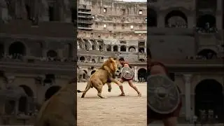 Gladiator vs lion #rome #gladiator