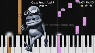 Crazy Frog - Axel F: VER. 2 | EASY Piano Tutorial | APRENDENDO Piano |