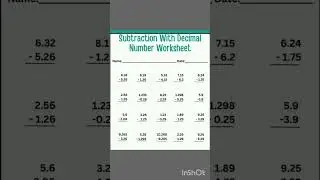 Decimal worksheets for Grade 4