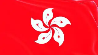 1 Hour Hong Kong Flag Waving Animation - Relaxing wallpaper - 3d Flag animation 4k stock footage