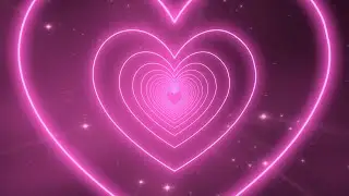 Neon Heart Tunnel💖Pink Heart Background │ LED Lights Heart Wallpaper Background Video Loop 3 hours