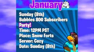 Club Penguin Calender - Week 1 January