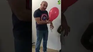 🎈Globo hace levitar un pl&aacute;stico con electricidad est&aacute;tica. Experimento para  ni&ntilde;os #shorts #ciencia