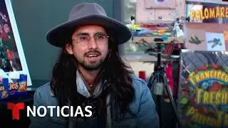 Pintor convierte carrito de frutas en galer&iacute;a de arte m&oacute;vil | Noticias Telemundo