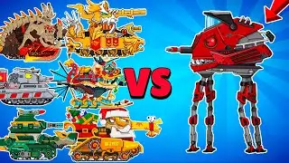 BOSS ROCKET WALKER VS ALL 19 TANKS in Tank Combat. War Battle Games Tanks