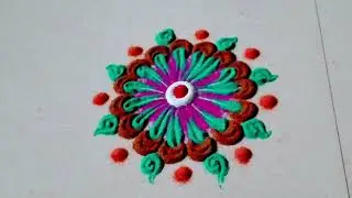 फक्त २ मिनीटात बांगडी किंवा रिंग वापरून काढा खुप सोपी व छोटीशी रांगोळी l Small Rangoli Designs l