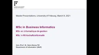 MSc Business Informatics  - University of Fribourg
