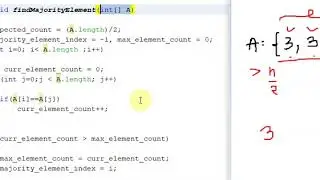 Finding Majority Element in a given array
