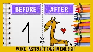 Learn how to turn number 1 into a cute baby giraffe