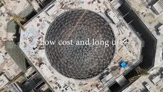 Steel structure space frame for large-span dome structure design