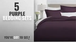 Top 10 Purple Bedding Sets [2018]: Italian Luxury 100% Long-Staple Combed Cotton Duvet Cover Set -