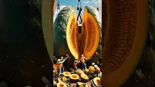 Massive Fruit Construction! Workers Harvest Giant Melons‼️ #shortvideo #shorts #fruit