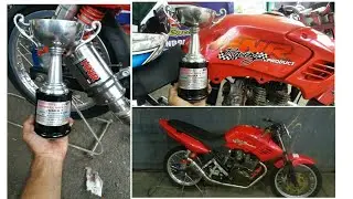 Knalpot Kompetisi Road Race & Drag Bike Honda Tiger type Trioval Short by HNR Product