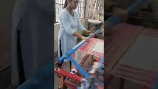 Designing in handloom woven fabric is expedited through Maina Automatic Handloom.