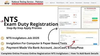 NTS Invigilator Registration 2025 | Invigilator Jobs 2025 |