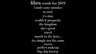 Libra 2019 Words Forecast