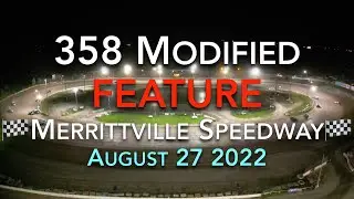 🏁 Merrittville Speedway 8/27/22  358 MODIFIED FEATURE RACE - Aerial View DIRT TRACK RACING
