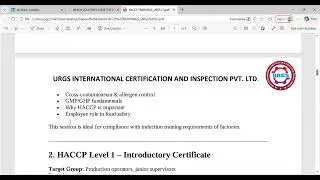 URGS International – Complete HACCP Certification & Training Solutions