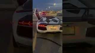 Lamborghini V12 shoots fire#v12 #lamborghini #carevent #cartok #carshow #carexhibition #fire ￼